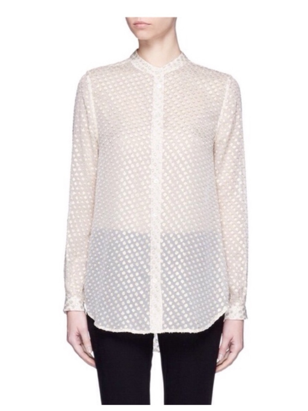 Equipment Silk Blend Polka Dot Blouse